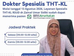 Layanan Poli THT-KL RSUD ZUS Resmi Layani Pasien BPJS Mulai 13 Agustus