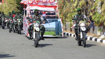 Semarak HUT RI ke-81, Kodim 1314 Gorut Ikuti Parade Karnaval Kendaraan Hias