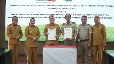 Kantah Gorut dan Pemda Teken MoU Integrasi Data Pertanahan, Perpajakan dan Percepatan Sertifikasi Aset