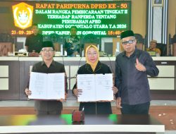 Empat Fraksi DPRD Gorut Setujui Perubahan APBD 2026, Sejumlah Fraksi Titip Catatan untuk Pemda