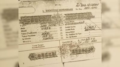 BPKB Sepeda Motor Yamaha Milik Rully Ahmad Hilang, Tercecer di Jalan Trans Sulawesi